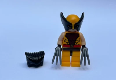 Lego Wolverine Minifigura Super Héroes X-Men 76022 Máscara Naranja sh0118 Lote Raro Foto 1 de 3