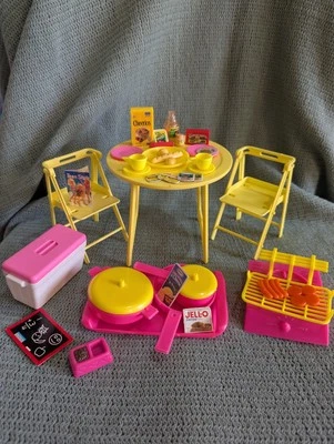 Plastic Outdoor Picnic Set For Teen/Fashion Dolls 1980's - image 1 of 4