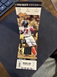 2003 Fleer Authentix Ticket Studs Jerseys Michael Vick #TS-MV - Picture 1 of 5