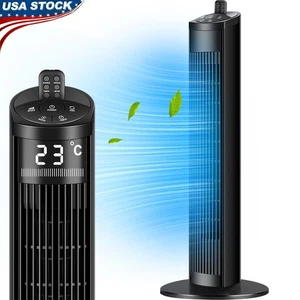 Bladeless Tower Fan Quiet Remote Control 3 Speeds Oscillation Indoor Use - Picture 1 of 9