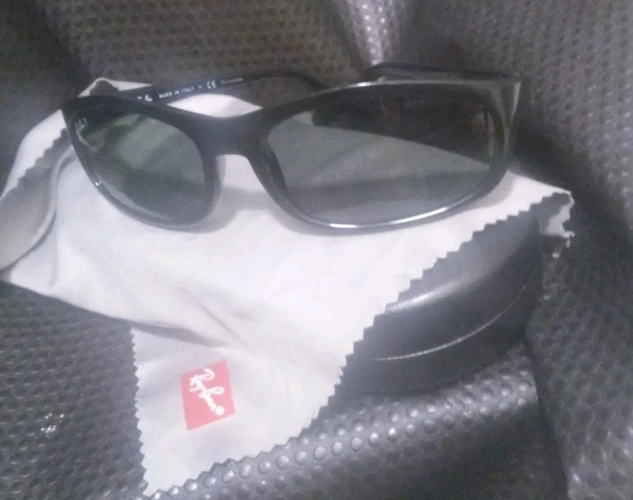 Ray Ban Sport PREDATOR Shiny Black POLARIZED Green Len Sunglass ITALY RB4115 - Image 1 of 3