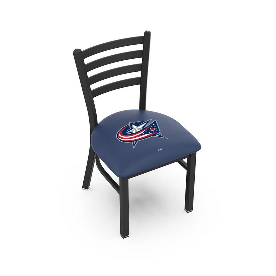 NHL-L00418 Blk Wrinkle Columbus Blue Jackets Stnry Chair w/ Ladder Style Back Foto 1 de 1