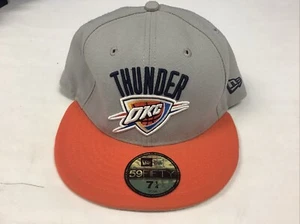 NEW ERA OKLAHOMA CITY THUNDER FITTED HAT CAP 59FIFTY OKC GRAU ORANGE HERREN GR. 71/4 - Bild 1 von 4