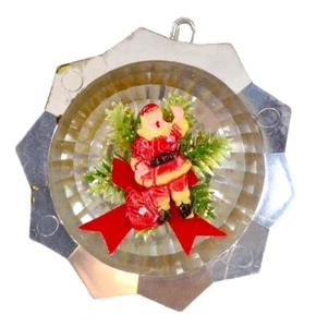 Jewelbrite Christmas Ornament Santa Claus Gold Silver Hard Plastic Case #1180 - Picture 1 of 4