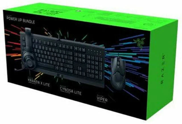 RAZER POWER UP BUNDLE CYNOSA LITE KEYBOARD, VIPER MOUSE, KRAKEN X LITE HEADSET - Image 1 of 1