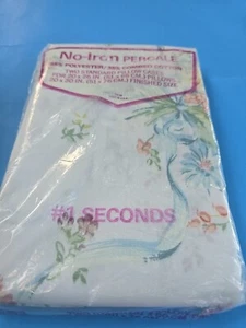VIntage NOS No-Iron PERCALE Two Standard Pillow Cases 20x30" #1 Seconds - Picture 1 of 5