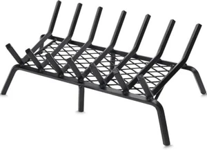 Fireplace Grate w/ Ember Retainer 24" Heavy Duty Wood Stove Burning Rack Holder - Picture 1 of 6