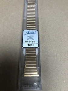 Speidel TWIST-O-FLEX Stretch 18-21mm Gold Watch Band 1530/32 L Stainless Steel - Picture 1 of 3
