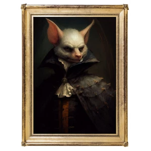 Gothic Bat Art Print, Goth Wall Decor Poster, Vampire Art - Picture 1 of 7