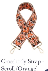 Crossbody “guitar” Purse Strap Scroll Orange NEW Perfect For OSU - Picture 1 of 1