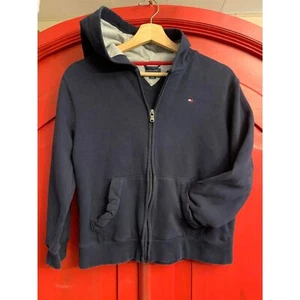 Tommy Hilfiger Classic Crop Sweatshirt Jacket Embroidered Logo Girls M 12 - 14 - Picture 1 of 2