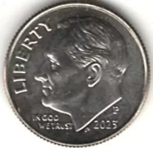 2023 P placcato ROOSEVELT DIME in BRISSIME CONDIZIONI NON CIRCOLATO stk r359 - Foto 1 di 4