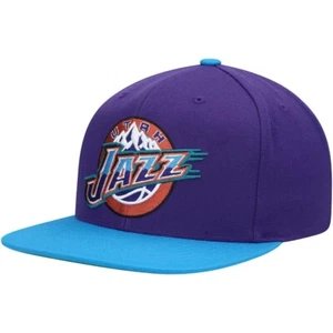 Utah Jazz Mitchell & Ness NBA Snapback Hat 2Tone Hardwood Cap Retro - Imagen 1 de 5