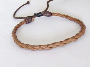 BRACELET BROWN LEATHER CORD ADJUSTABLE WRISTBAND FRIENDSHIP SURF BOHO men women - Picture 1 of 4