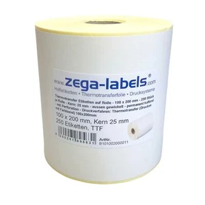 Thermotransfer Etiketten Rolle 100 x 200 mm 250 Stück Kern25 mm DHL Zebra GK420T - Bild 1 von 1