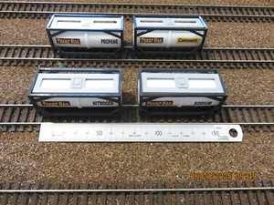FOUR ISO TANKS, HO/OO FLAT CAR LOADS, Suit Lima, Hornby, Auscision, FREE POST - Picture 1 of 7