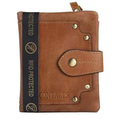Brand New RFID Blocking Leather Men's Wallet Beige - Image 1 of 4