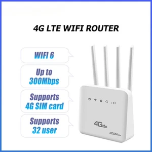 WiFi Router WiFi6 Modem with 4G SIM Card Slot 300Mbps 4 External Antenna Booster - Picture 1 of 19
