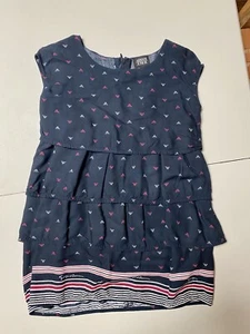 Armani Junior Kids Toddler Little Girl Tiered Logo-Print Party Dress, size 5 - Picture 1 of 12