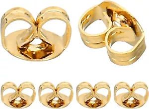 BEADNOVA 14k Gold Earring Backs for Studs Butterfly Safety 6pcs 14K - Picture 1 of 5