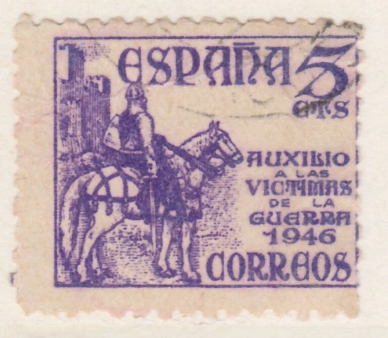 Spain 1949 5c lilac VF Used 11788 - Image 1 of 1