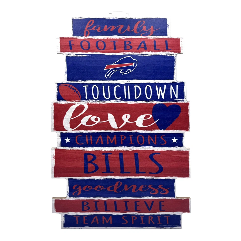 Деревянный знак Wincraft Buffalo Bills толщиной 11 x 17 дюймов 1/4 дюйма - Изображение 1 из 1