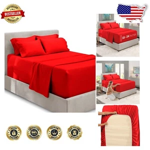 Deep Pocket Luxury Bed Sheets for Twin XL - 6pcs Set, Super Soft & Breathable - Picture 1 of 10