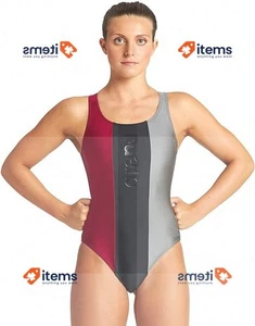 Arena Women's Just O Back One Piece Black Red Asht, 38 - Picture 1 of 5