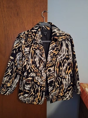 Chaqueta Blazer Mujer Rafaella Estampado Animal Con Bolsillos Talla M Foto 1 de 4