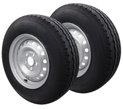 2x Komplettrad Anhängerräder Reifen 185R14C 112x5 900kg 14" Zoll DOT2025 5,50x14 - Bild 1 von 4