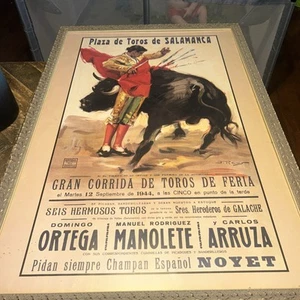 Póster arte en lienzo Plaza de Toros de Salamanca 1944 enmarcado 37x25 - Imagen 1 de 13