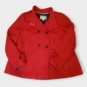 Banana Republic Coat Womens L Large Wool Blend Swing Peacoat Double Breasted - Picture 1 of 12