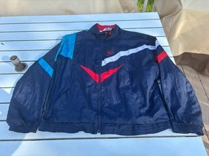 Le Coq Sportif Tennis Track Blue Red Jacket Mens Sz XL Vintage 80s 90s Full Zip - Picture 1 of 4