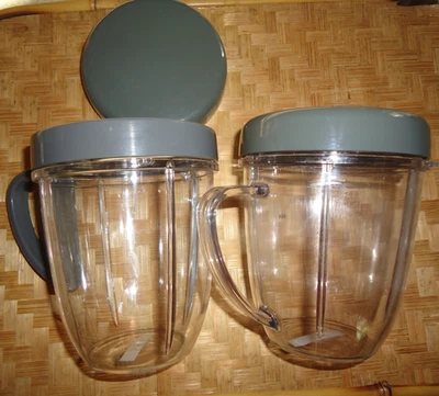 NutriBullet Magic Bullet NB-101B 10 oz. Juego de 2 asas de tazas de repuesto con tapas Foto 1 de 4