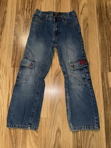 Jeans cargo vintage Y2K Ecko Unltd ragazzo larghi skate hip hop taglia 7 RARO - Foto 1 di 9