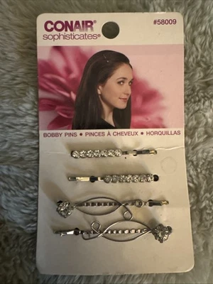 Vintage ConAir Sophisticates Rhinestone Bobby Pins Hair Clips Set #58009 New - Image 1 of 4