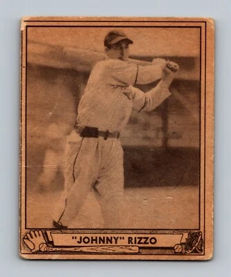 1940 Play Ball #108 Johnny Rizzo LOW GRADE Vintage Baseball Card - Image 1 of 2