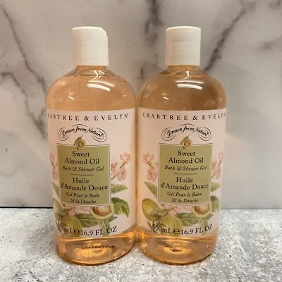 Crabtree Evelyn Sweet Almond Oil Bath & Shower Gel 16.9 fl oz Lot of 2  - Image 1 of 2