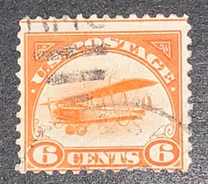 Travelstamps: 1918 US Stamps Scott #C1 Airmail Used Curtiss Jenny Fancy Cancel - Picture 1 of 5