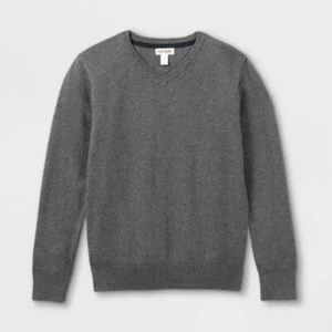 Cat & Jack Boys' M Sweater V Neck Long Sleeve Pullover Heather Gray M (8/10) - Picture 1 of 9