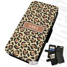 Printed Faux Leather Flip Phone Case For Huawei - Personalised Leopard Print