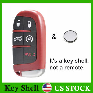 For 2015 2016 Dodge Dart Red Remote Key Fob Case Cover M3N-40821302 + Battery