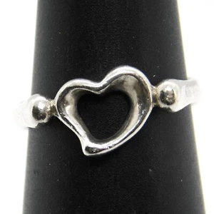 Tiffany & Co Elsa Peretti 925 Sterling Silver Open Heart Ring SZ 5 - Picture 1 of 10