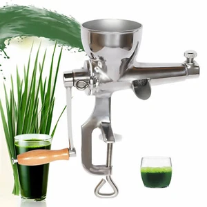 Manual Wheatgrass Juicer Fruit Vegetable Juice Extractor Hand Press Stainless - Picture 1 of 17