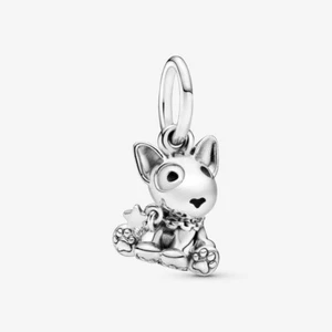 Brand New Pandora ALE S925 Silver Bull Terrier Puppy Dog Dangle Charm - Picture 1 of 7