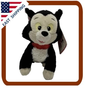 Disney Store Figaro Plush Black White Red Bow Cat Kitty Stuffed Animal Toy 6.5" - Picture 1 of 6