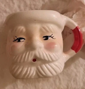 Vintage Santa Face Hat Mug Cup Ceramic Mug Painted - Picture 1 of 4