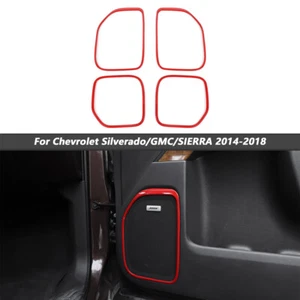 For Chevy Silverado/GMC Sierra 14-18 Red Inner Door Speaker Frame Trim Cover,4x - Bild 1 von 11