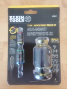 Klein Tool 32308HD 12-In-1 Impact Stubby Driver Set. 4 Hex Sizes & 7 Driver Bits - Picture 1 of 9