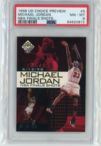 1998 Upper Deck Choice Preview NBA Finals Shots #5 MICHAEL JORDAN PSA 8 NM-MT - Picture 1 of 2